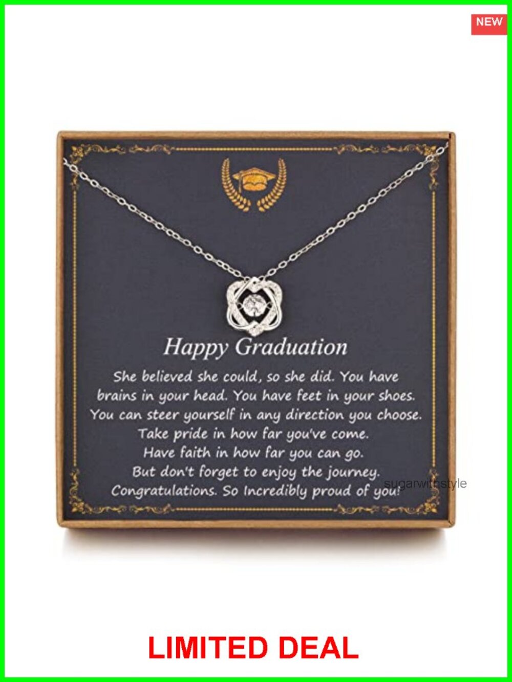 Sterling Silver Infinity Heart Necklace Graduation Gift for Her
